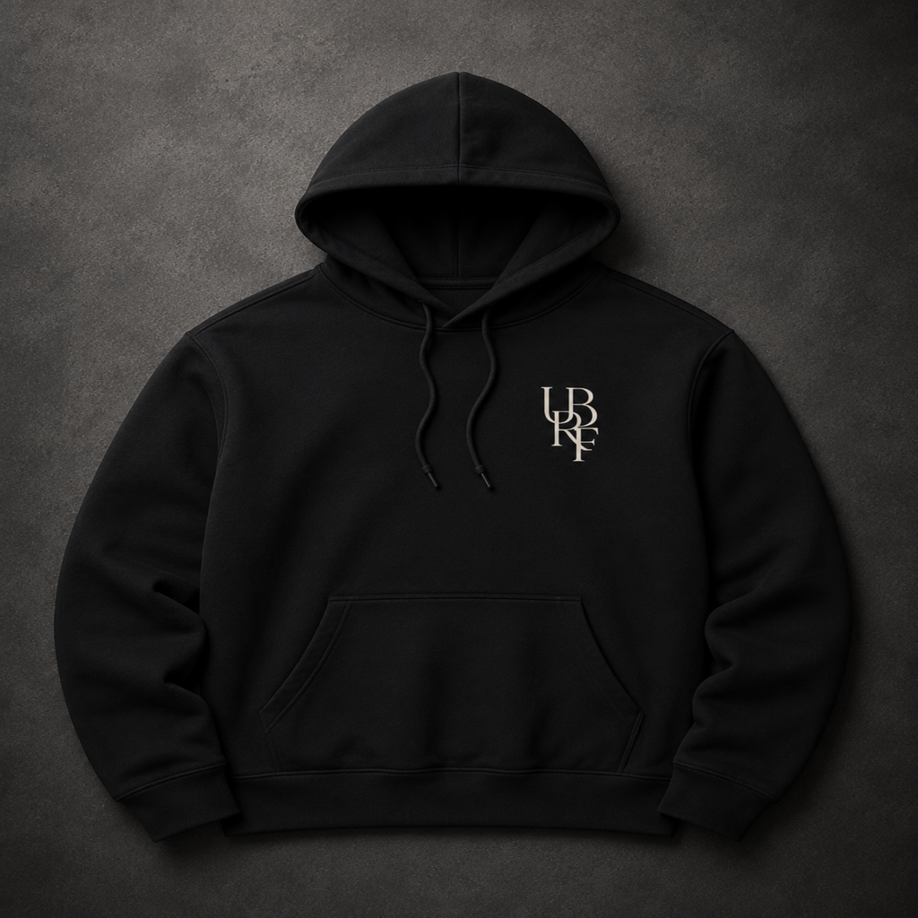 BLACK MONOGRAM HOODIE (WHITE)