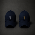 NAVY MONOGRAM CAPS