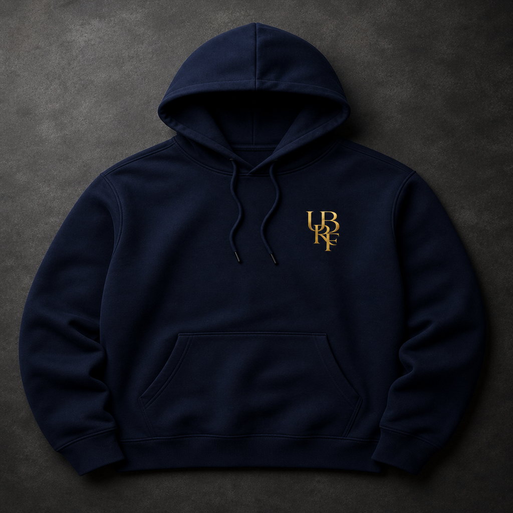 NAVY MONOGRAM HOODIE (GOLD)