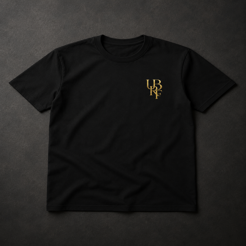 BLACK MONOGRAM T-SHIRT (GOLD)
