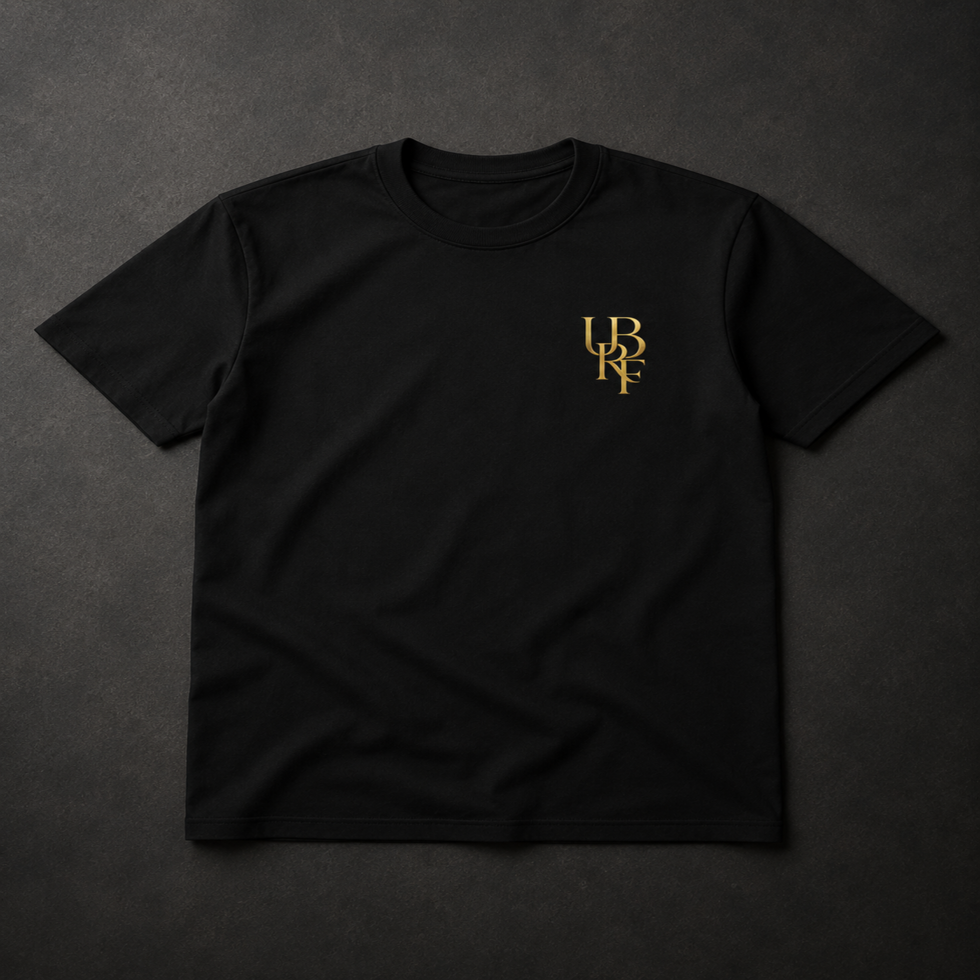 BLACK MONOGRAM T-SHIRT (GOLD)