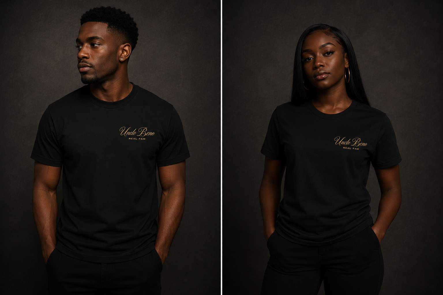 BLACK SIGNATURE T-SHIRT (GOLD)