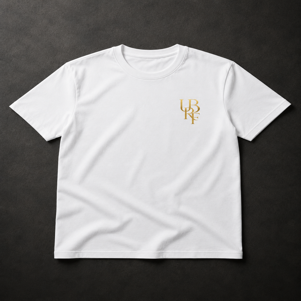 WHITE MONOGRAM T-SHIRT (GOLD)