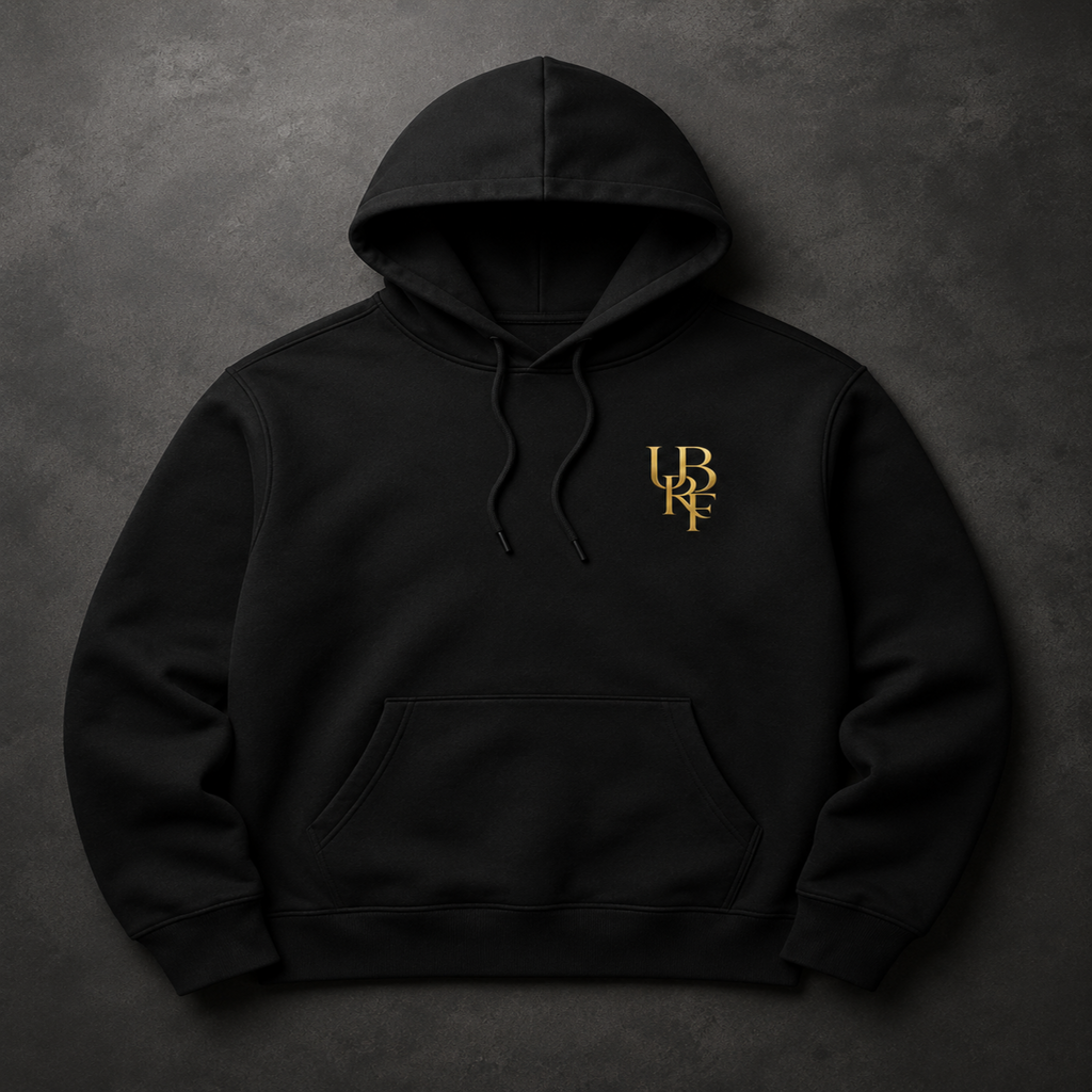BLACK MONOGRAM HOODIE (GOLD)