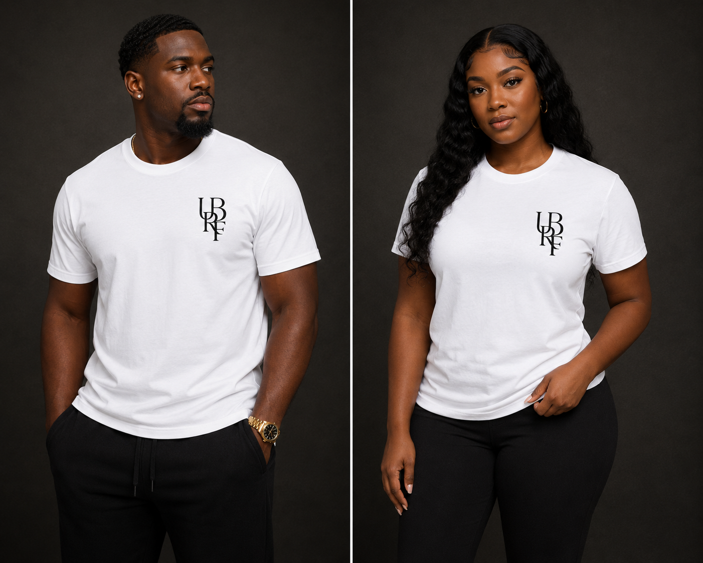 WHITE MONOGRAM T-SHIRT (BLACK)