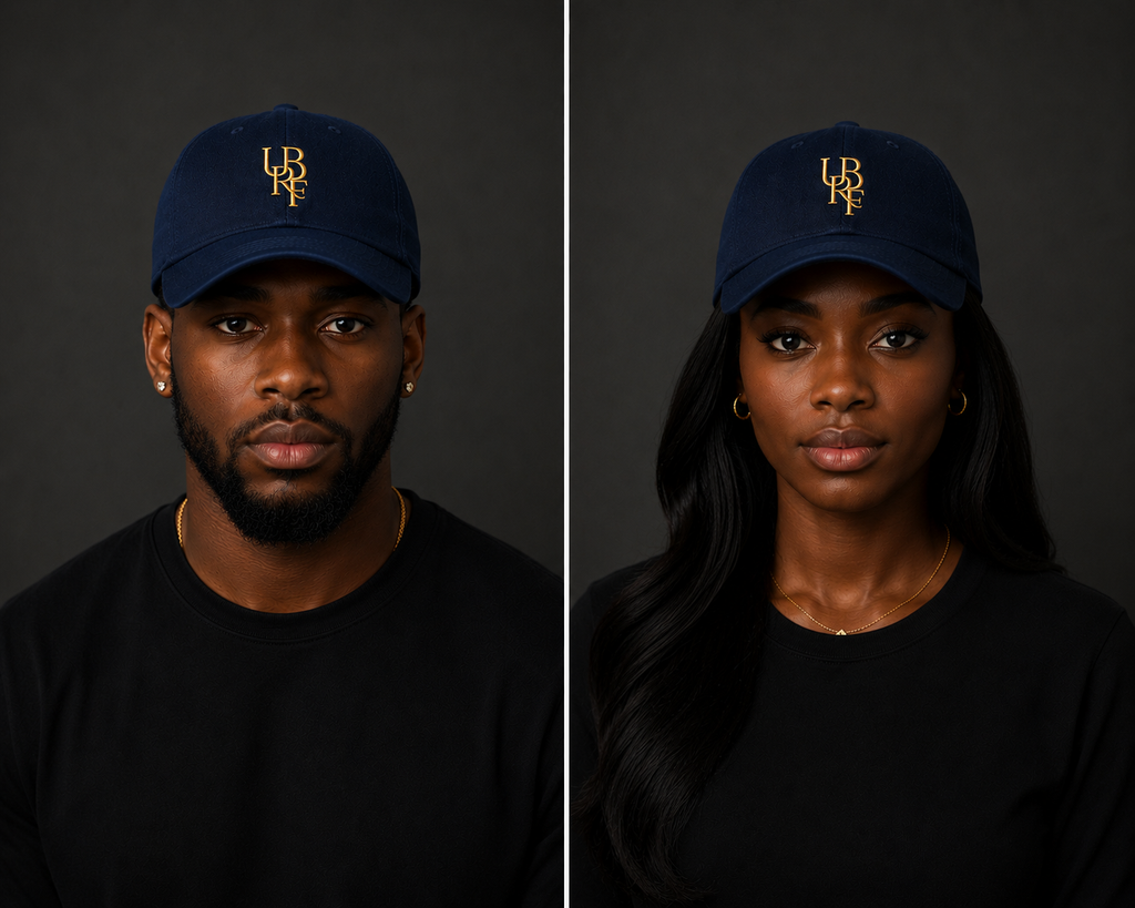 NAVY MONOGRAM CAPS