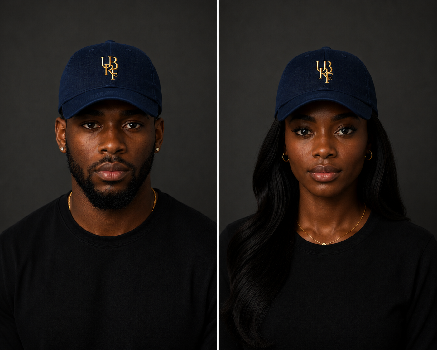 NAVY MONOGRAM CAPS