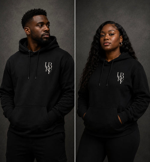 BLACK MONOGRAM HOODIE (WHITE)