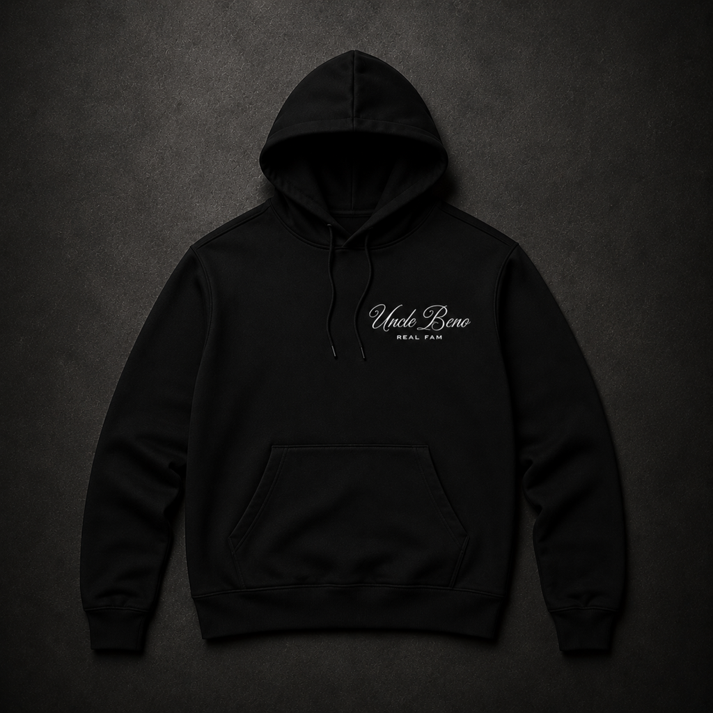 BLACK SIGNATURE HOODIE (WHITE)