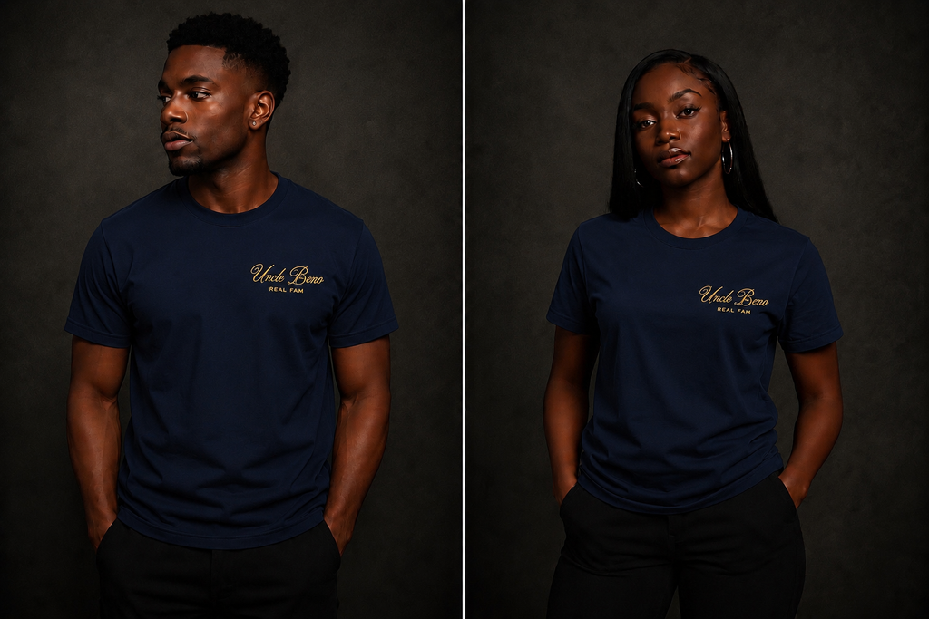 NAVY SIGNATURE T-SHIRT (GOLD)