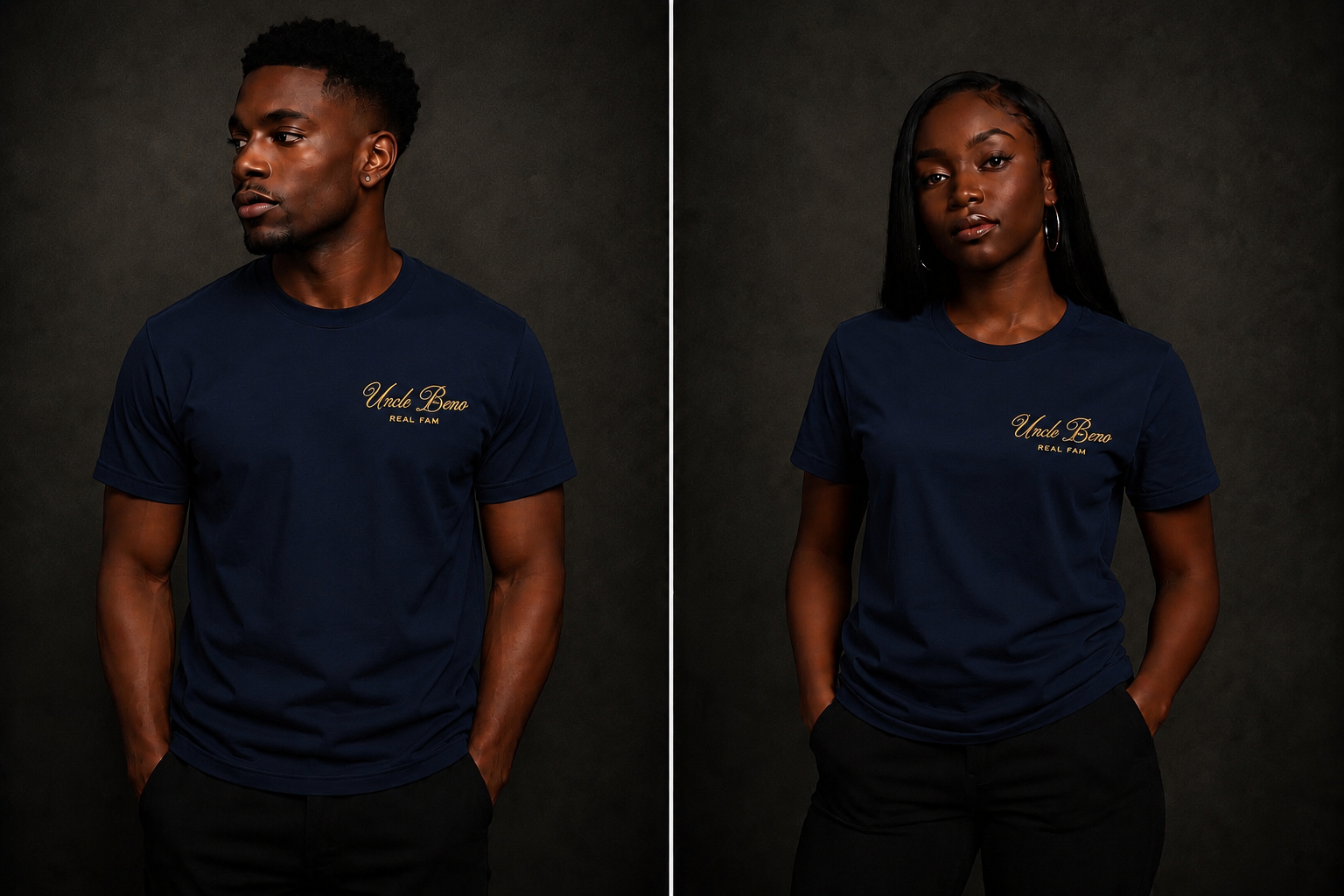 NAVY SIGNATURE T-SHIRT (GOLD)