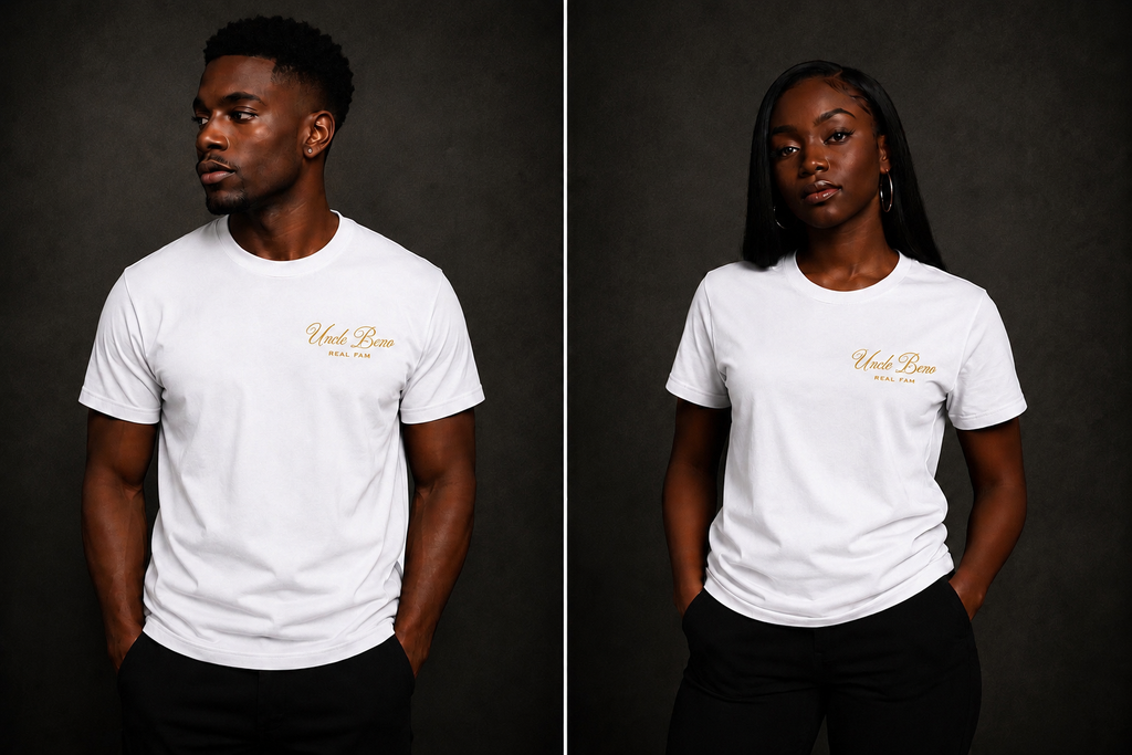 WHITE SIGNATURE T-SHIRT (GOLD)