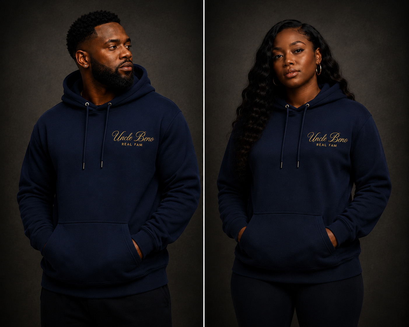 NAVY SIGNATURE HOODIE (GOLD)