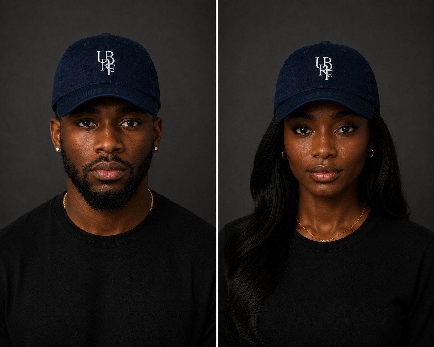 NAVY MONOGRAM CAPS
