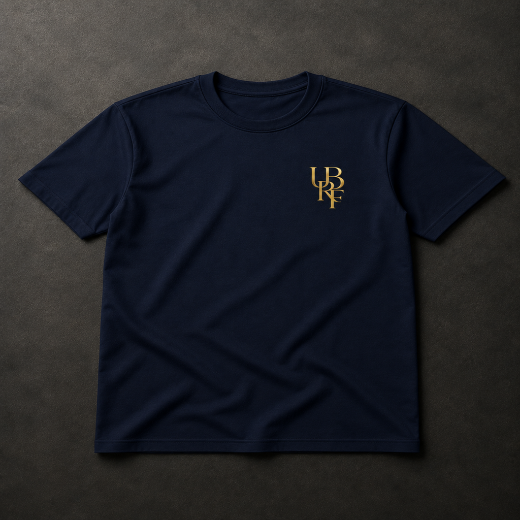 NAVY MONOGRAM T-SHIRT (GOLD)