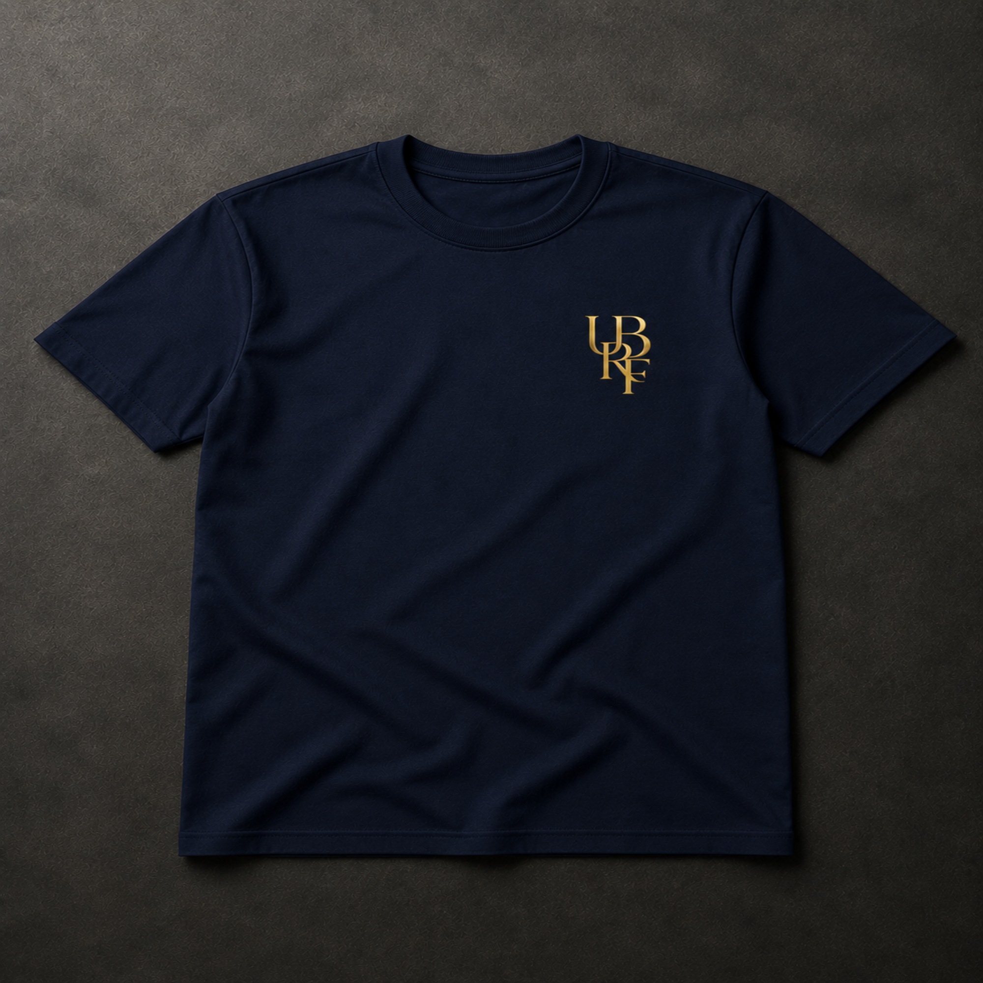 NAVY MONOGRAM T-SHIRT (GOLD)