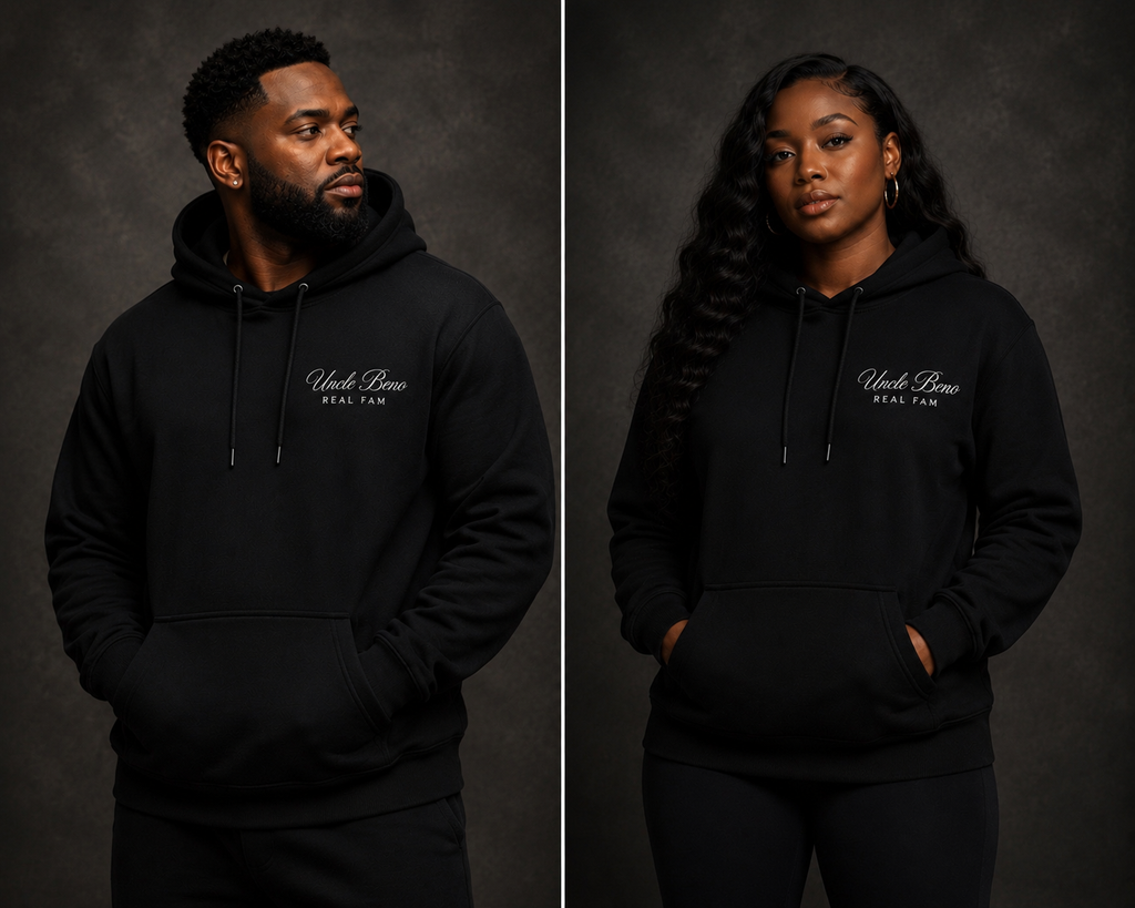 BLACK SIGNATURE HOODIE (WHITE)