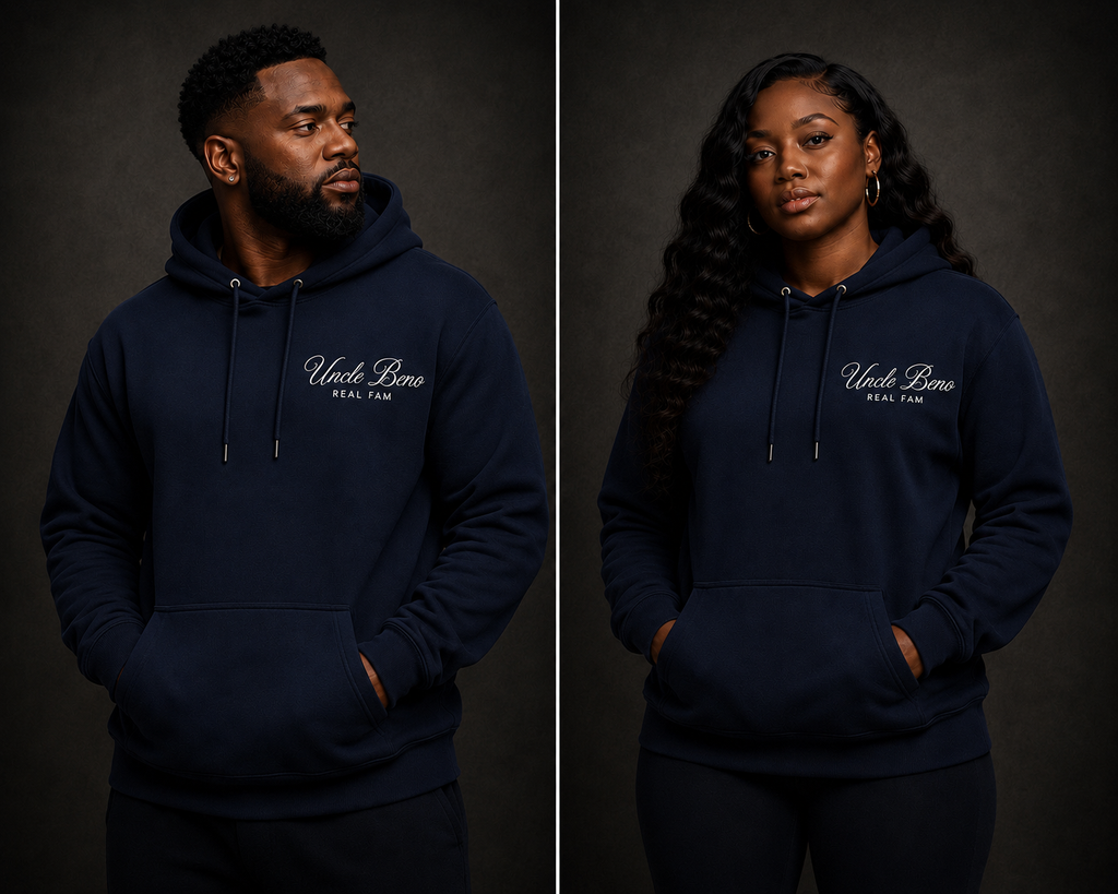 NAVY SIGNATURE HOODIE (WHITE)