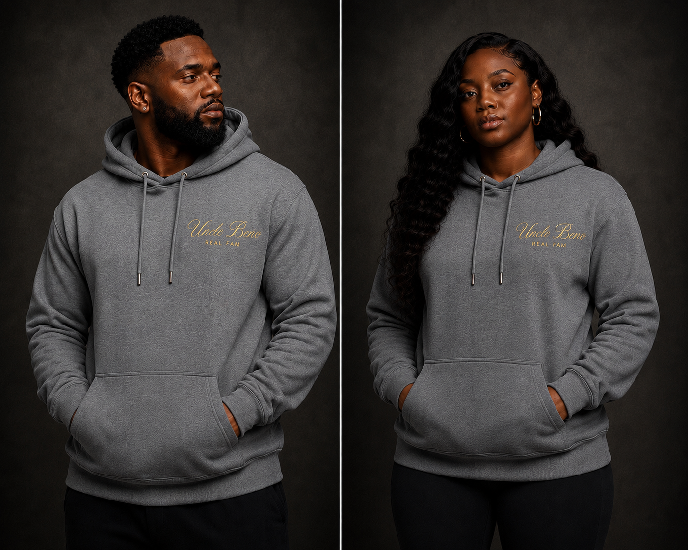 GREY SIGNATURE HOODIE (GOLD)
