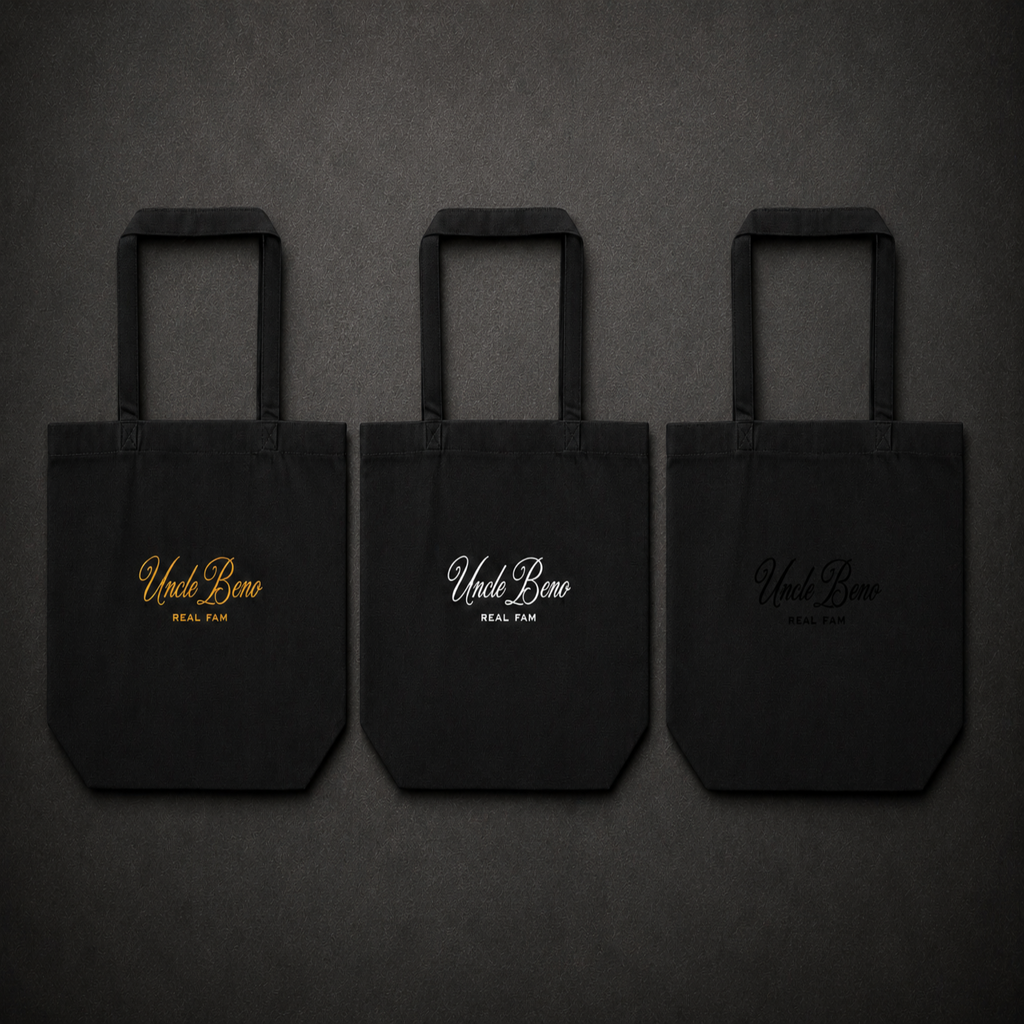 BLACK SIGNATURE TOTE BAGS
