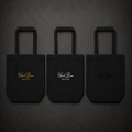 BLACK SIGNATURE TOTE BAGS