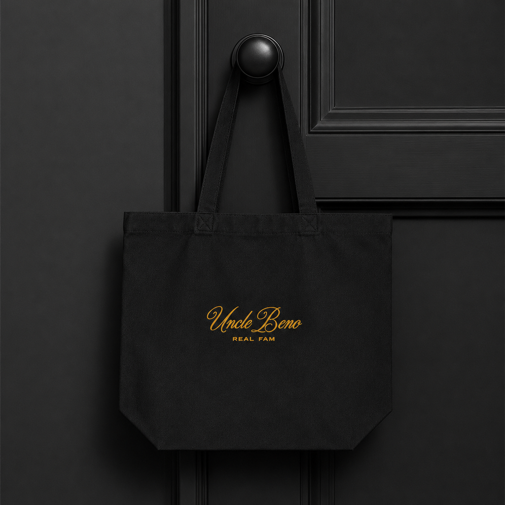 BLACK SIGNATURE TOTE BAGS